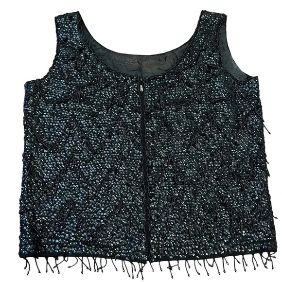 Vintage Gimbals Wool Beaded 60’s Beaded Tank Top Size 40 - Picture 4 of 8